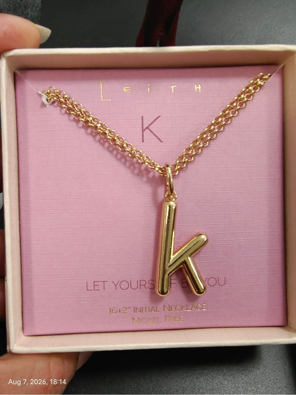 NWB Leith Lowercase Initial k Bubble Pendant Necklace MRSP $38